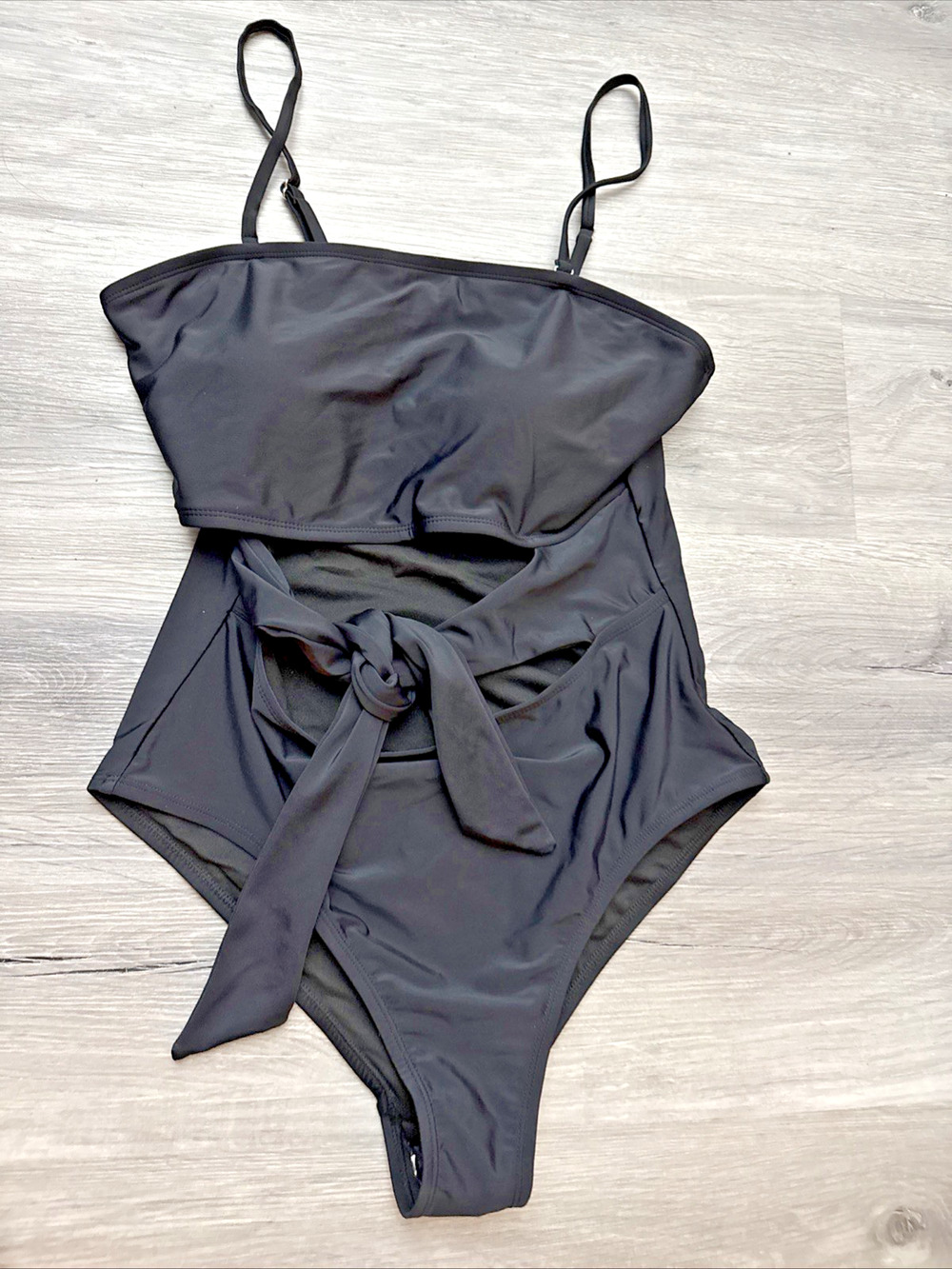 One Piece Swimsuit Bathing Suit, Black, Large